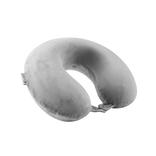Egret Memory Foam Travel Neck Pillow, 360° Head, Neck & Chin Support, 2-Level Adjustable Neck Pillow for Travel with Removable Washable Cover, for Long Flights (Grey)