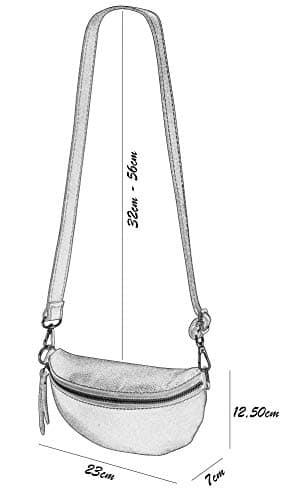 SH Leder ® AVA G292 Genuine Leather Waist Bag - Unisex Belt Bag for Festival Travel - 23 x 12 cm, Gold — view 4