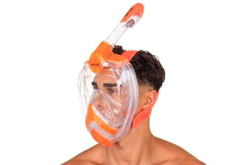 SEAC AMICA, Full Face Snorkel Mask for adults and children from 6 years of age, phthalate-free hypoallergenic polymer face mask, orange, L/XL — view 5