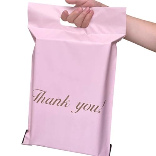 gorm 50pcs Personalized Custom Bags with Logo Customized Mailing Shipping Bags Plastic Gift Shoe Box Product Packaging Bags Waterproof Express Bags Logo Printing (Beige,25x33cm) — view 5