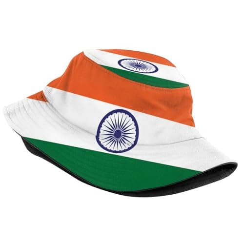 Stylish National Flags Bucket Hat Sun Protection Packable Fisherman Hat Summer Hat Unisex Outdoor Travel for Women Men, India, One size — view 2