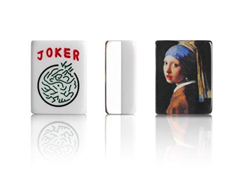 166 American Western Mahjong Set Suitcase Limited Edition Embedded Masterpiece Background in Leather Suitcase Girl Pearl — view 2