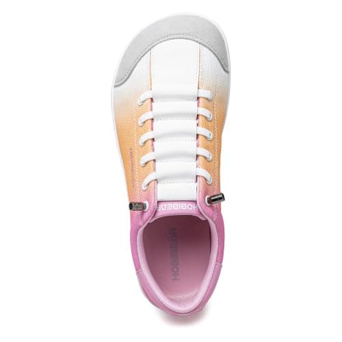 HOBIBEAR Unisex Wide Toe Trainers for Men Women Outdoor Trail Running Minimalist Walking Shoes Lightweight and Breathable Orange Pink — view 3
