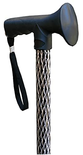 Luxury Ladies Engraved Etched Adjustable Walking Stick Cane with Soft Grip Gel Ergonomic Handle for Women - 25.5” – 35.5” (Engraved Black) — view 2