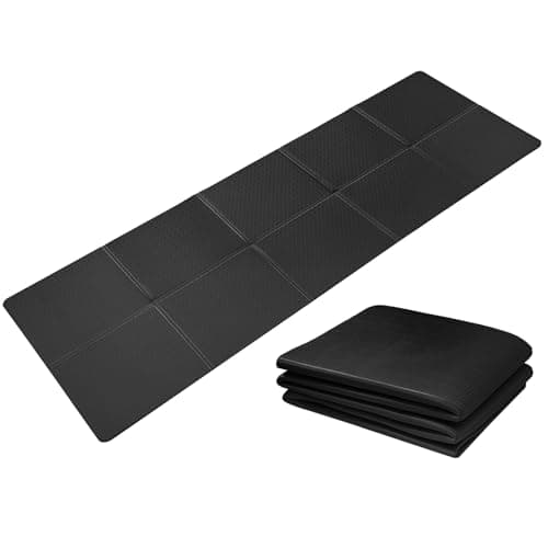 Good Nite Foldable Yoga Mat Non Slip Portable Fitness Mat Foldable Light Gym Mat Pilates Sport Travel Exercise Mat for Women Men 183 x 61 x 0.6 cm（Black）