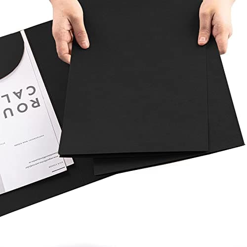 DZOZO 10Pcs A4 Insert Presentation Folder - Letter Size Business Report Holder, Kraft Black Cardboard Office Project File for Single Sheet Documents — view 3