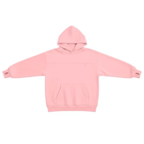 Zip Up Hoodies for Women UK Oversized Winter Jackets Sweatshirts Cozy Hooded Sweatshirt With Large Pocket And Front Earphone Pocket For (XL) Pink — view 5