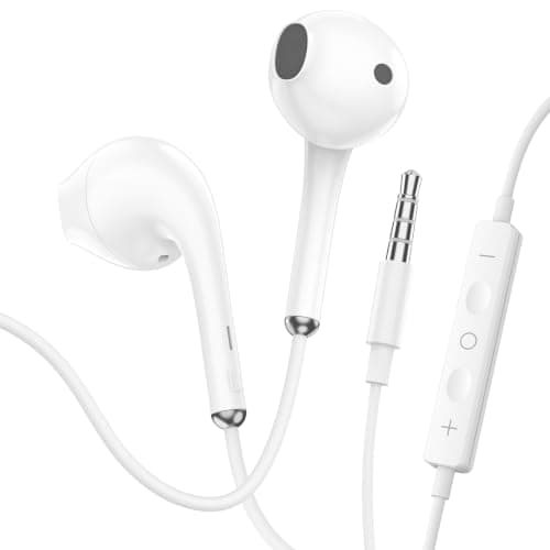 Wired Earbuds in-Ear Headphones, Earphones with Microphone, Corded for 3.5mm Jack Ear Buds for Samsung, Computer, Laptop, Kids, School Students, Women, Small Ear