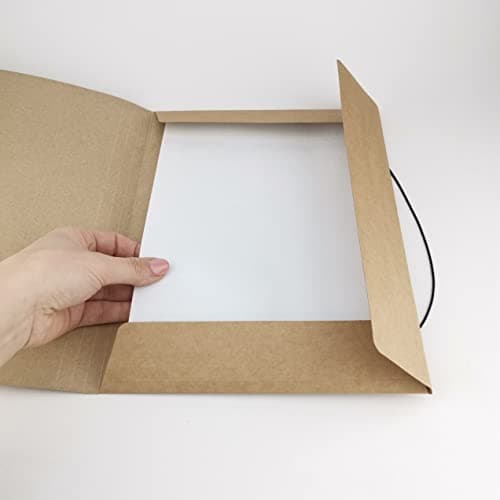 D.RECT A4 Kraft Cardboard Document Wallets with Elastic Band – 6-Pack, 300 GSM Filing Folders for School, Office & Archive — view 4