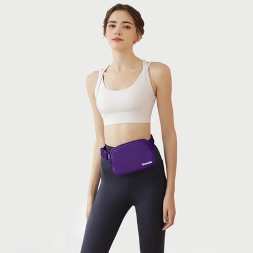 Bomvabe Purple Belt Bag for Women, Small Bum Bag with Adjustable Strap for Ladies Girls Kids Teens, Crossbody Fanny Pack for Travel Outdoors Running Hiking — view 3