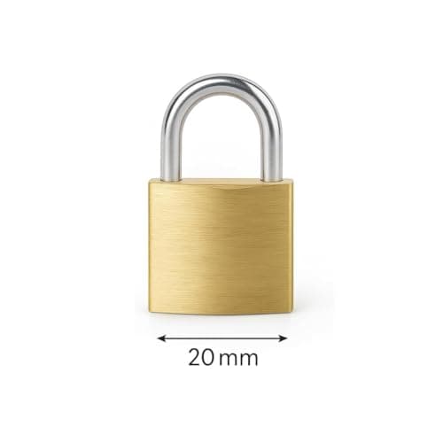 1Above 3 Pack Mini Brass Padlocks with Keys (20mm) – Durable Small Padlocks for Luggage, Travel Bags, Backpacks & Lockers – Each Padlock Includes 2 Keys — view 2