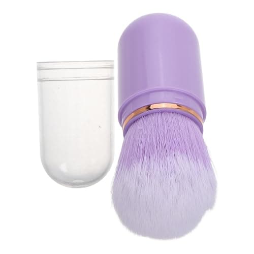 DOITOOL Mini Retractable Blush Brush for Travel, Portable Makeup Brush with Skin Friendly Nylon Bristles and Precision Application, Small Lavender Plastic Handle for On-the-go Use