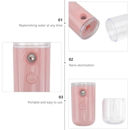 Balacoo Portable Material 150mah Battery Rechargeable PC and Abs USB Nano Mister Hydrating Steamer with Handheld Sprayer for Care and Moisturizing Random Color Facial Face Skin — view 3
