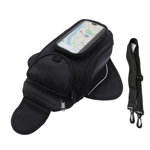 dentedeleao Motorcycle Tank Bag Waterproof Oxford Motorbike Universal Magnetic Bag with Removable Straps and Transparent Pocket