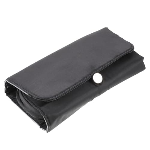 VILLCASE Portable Cosmetic Holder Makeup Tools Roll Bag Black Leather Travel Cosmetic Pouch for Women Home Use