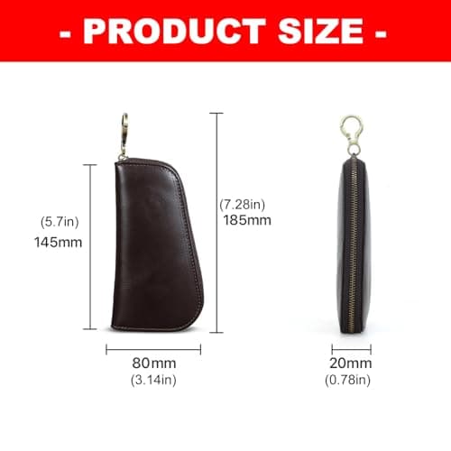 OSNIYAW Genuine Leather Manicure Set Travel Case with Keyring — view 4