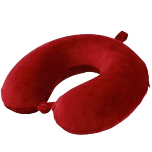 Far win Travel Pillow,100% Pure Memory Foam U Shaped Neck Pillow,Super Lightweight Portable Headrest Great for Airplane, Car,Home,Office,Sleeping (red)