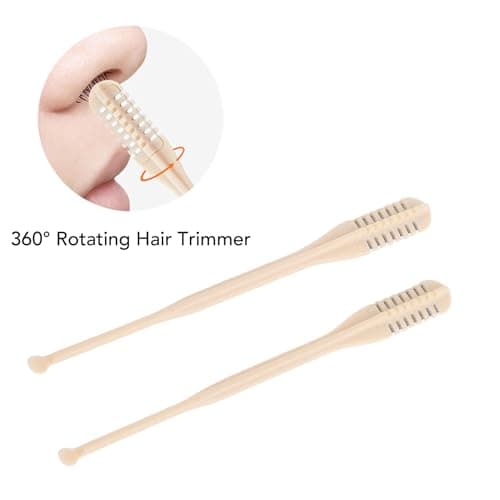 ZJchao 2 in 1 Nose Hair Trimmer & Ear Spoon, 5 Pack Manual Grooming Tool with 360 Degree Rotary Heads, Safe Portable for Men Women, Travel Personal Care Kit (10 PCS) — view 3