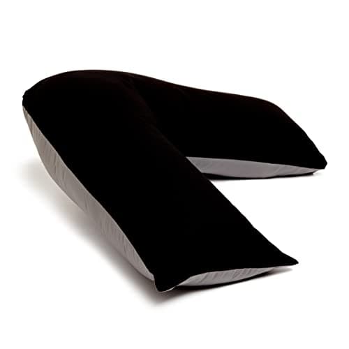 CnA Stores Orthopaedic V-Shaped Pillow Extra Cushioning Support For Head, Neck & Back (BLACK/GREY, V-pillow With 2 Tone Cover)