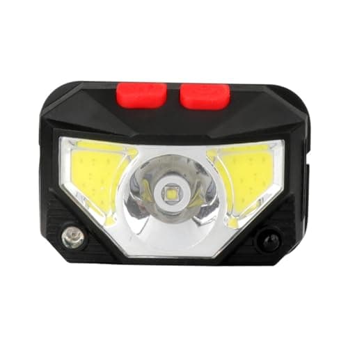 TOYANDONA USB Rechargeable Red Light Night Running Headlamp with Gesture Control and Induction Mode, Lightweight Plastic Mini Lamp for Outdoor Sports, Home Maintenance and Caving