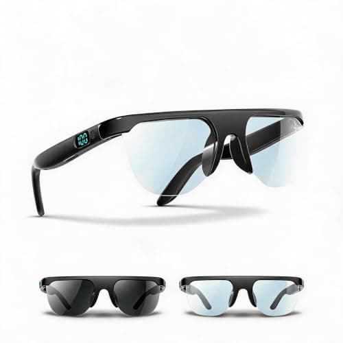 Sunglasses, Wireless Smart Glasses, BT6.0 Audio Calls, Built-in Mic and Speakers, Lightweight Open Ear BT Glasses, for Business, Vlogging, Travel & Meetings, 5 Hour Battery