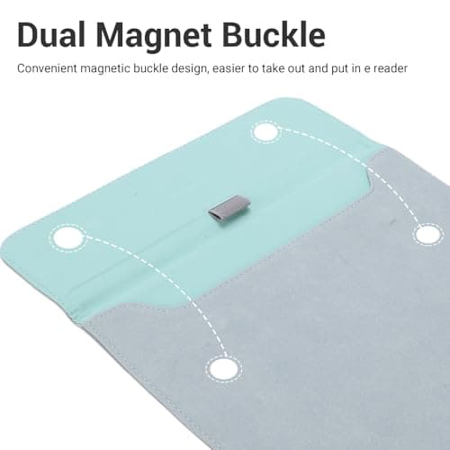 Pissente Magnetic E Reader Sleeve Case for Kindle Scribe 10.2 Inch & Elipsa 10.3 Inch with Microfiber Leather Slim Lightweight Shockproof Anti Scratch Anti Drop (Light Blue) — view 3