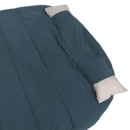 Outwell Campion Lux Double Sleeping Bag, 3-Season Premium Camping Bag with Built-In Pillow, 2-Way Zip, Comfort Hood & Insulated Design for Camping, Hiking, Campervan & Outdoor (Blue) — view 5
