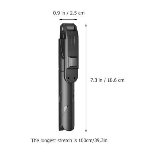 PACKOVE Cellphone Gimbal Stabilizer Selfie Stick, Multi-function Phone Live Streaming Tripod, Telescopic Foldable Wireless Connection, Abs Aluminium Alloy, Black, 1m, for Hiking Travel — view 2
