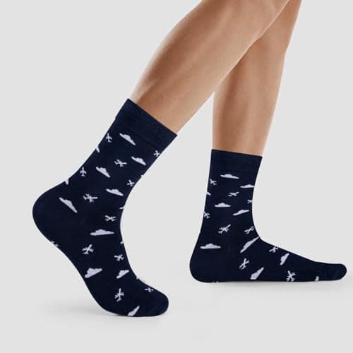 Yemmert Cloud Airplane Socks, Fun Airplane Socks - Fun Airplane Travel Gifts for Men — view 2