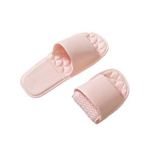 Lightweight Portable Travel Slippers for Men and Women, Quick-Dry Breathable Indoor Outdoor Hotel Swimming Pool Flip Flops with Flexible Sole, Non-Slip, Machine Washable (2) Pink