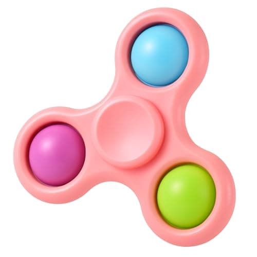 Ranzah Hand Fidget Spinner Toy Finger Bubble Pop Sensory ADHD Anxiety Stress Relief Gift Party Travel Toy For kids Teens Adults (Pink)