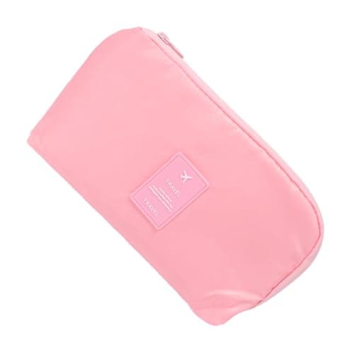 HONMEET Portable Large Capacity USB Cable Storage Bag Nylon Organiser Pouch Mini Carrying Charger Pouch with Organising Feature for Wireless Earphone and Charger for Travel and Daily Use Pink