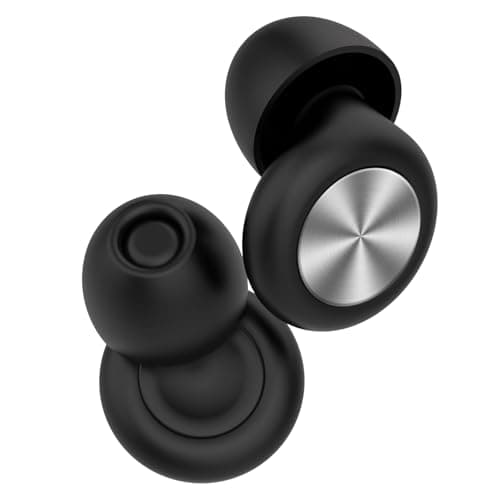 1 Pairs Ear Plugs for Travel,Noise Reduction Earplugs,Comfortable Sleep EarPlugs,Soft Silicone Reusable in Ear Plugs,for Flights,Train Rides,Hotel Stays,Focus and Relaxation(Black+Grey)