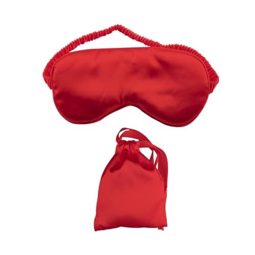 Bojueshaw Blackout Sleep Mask,Silk Eye Mask with Adjustable Strap,Ultra Soft Blindfold for Travel,Yoga,Meditation & Deep Sleep(Red)