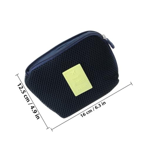 Shockproof Travel Pouch for Phone and Toiletry, Blue Polyester Case — view 2
