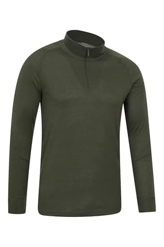 Mountain Warehouse Talus Mens Thermal Zip Neck Top Khaki (Z L — view 4