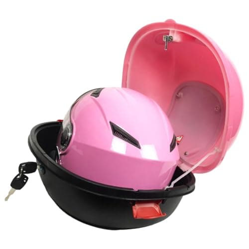 CLISPEED Motorcycle Tail Box with Backrest for Women with Secure Storage and Reinforced Pp Material, Pink Travel Top Case Rear Trunk Luggage Carrier for Motorbike