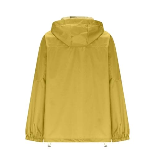 Waterproof Jacket Packable Rain Coats for Women Lightweight Rain Jacket with Hooded Ladies Packable Functional Jackets Windbreaker Breathable Active Outdoor Coats Yellow M — view 5