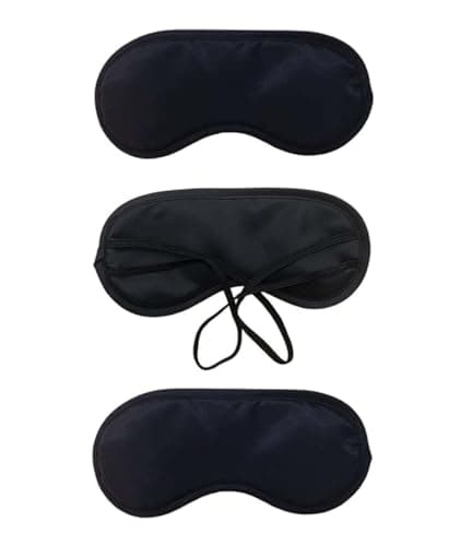 CMJ™ 3 x Black Eye Mask Travel Sleep Masks Eyemask Blindfold with Nose Pad (Three Eye Masks)