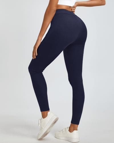 Havideto Thermal Cotton Leggings Women High Waisted Ladies Fleece Lined Pants UK Winter Thick Warm Navy M/L — view 3