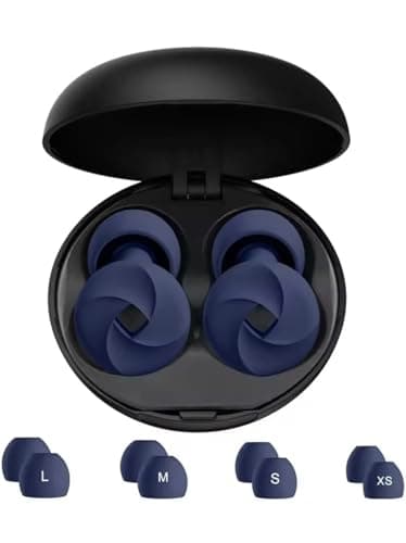 Reusable Soft Silicone Earplugs, 33dB Noise Reduction Earplugs for Sleep Work Travel Swimming (Navy Blue)| Comfortable Noise Reduction in Multiple Daily scenarios