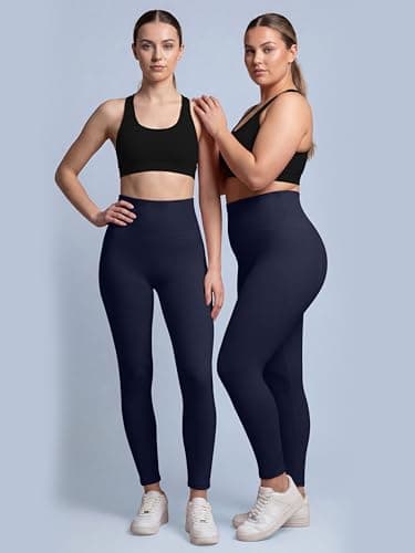 Love My Fashions® Womens Fleece Lined Thermal High Waisted Leggings for Women UK Tummy Control Seamless Soft Warm Everyday Casual Winter Pants Navy Blue — view 2