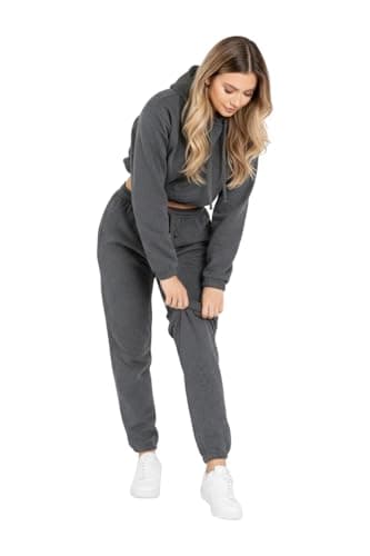 Bahob® Women’s Sportswear Set, 2 Pcs Women Tracksuit Hoodie Crop Top and Joggings Pants Leggings Yoga Gym Wear Tracksuits Activewear Set XS to XL (Large, WCTS-103-E) — view 5