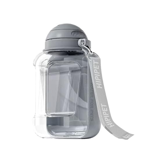kikxj-Large Portable Dog Water Bottle Walking Drinking Cup 1000/1500ml Foldable Portable Leak Proof Lightweight Water Dispenser Drinking Bowl Bottles For Pet Outdoor Travel(Gray,1000ml)