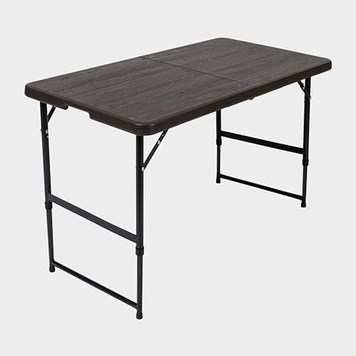 Hi-Gear Richmond Table with Powder Coated Steel Frame, Lightweight, Compact, Foldable, Collapsible, Outdoor Events, Camping, Picnics, Festivals, BBQs, Garden Parties, Carry Handle, Brown — view 2