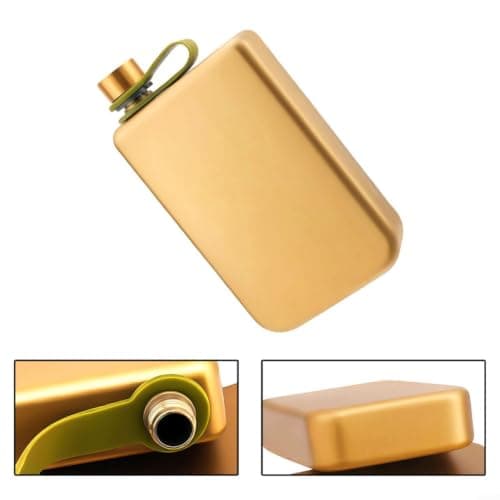 MIKMLYZE Matte Stainless Steel Hip Flask, 9oz Leakproof Pocket Wine Pot, for Men Women Travel Camping, with Funnel, Gold(Gold) — view 3