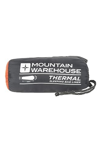 Mountain Warehouse Thermal Mummy Sleeping Bag Liner -220cmX85cmX51cm, Stretchy Knit Travel Sheet - For Spring Summer Black — view 5