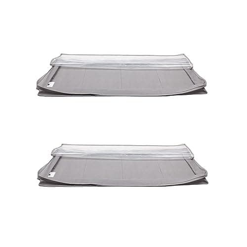 Amazon Basics Underbed Storage Bag with Zipper and Transparent Vinyl Top, 2-Pack, Grey, 45.7 x 106.7 x 15.2 cm