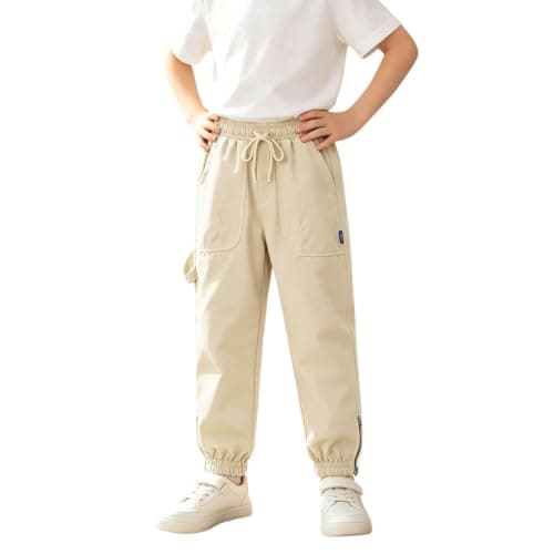 Youth Boys Joggers, Cargo Jogger Pants with Elastic Cuffs and Side Pockets