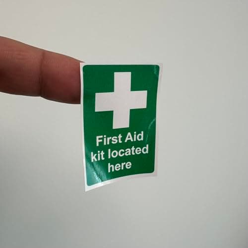 Small-Sized Multipack / 35x55mm Each (8-Pack) / First Aid Self-Adhesive Signage/Vinyl Decals Removable & Wipeable/Indoor or Outdoor Stickers/Gloss Finish / — view 5